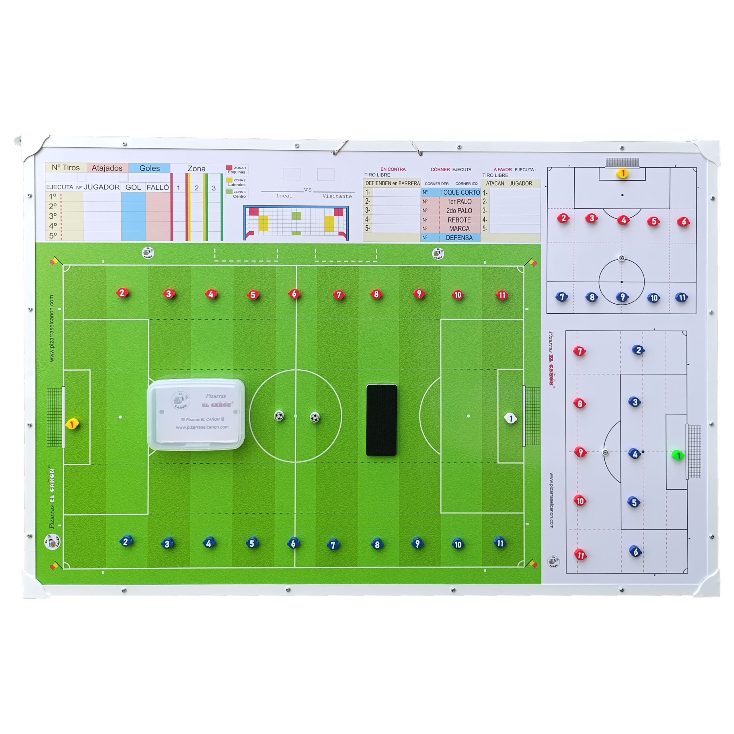 Pizarrón 1,20x80 combinado - Futbol 11 + Estuche Para Fichas