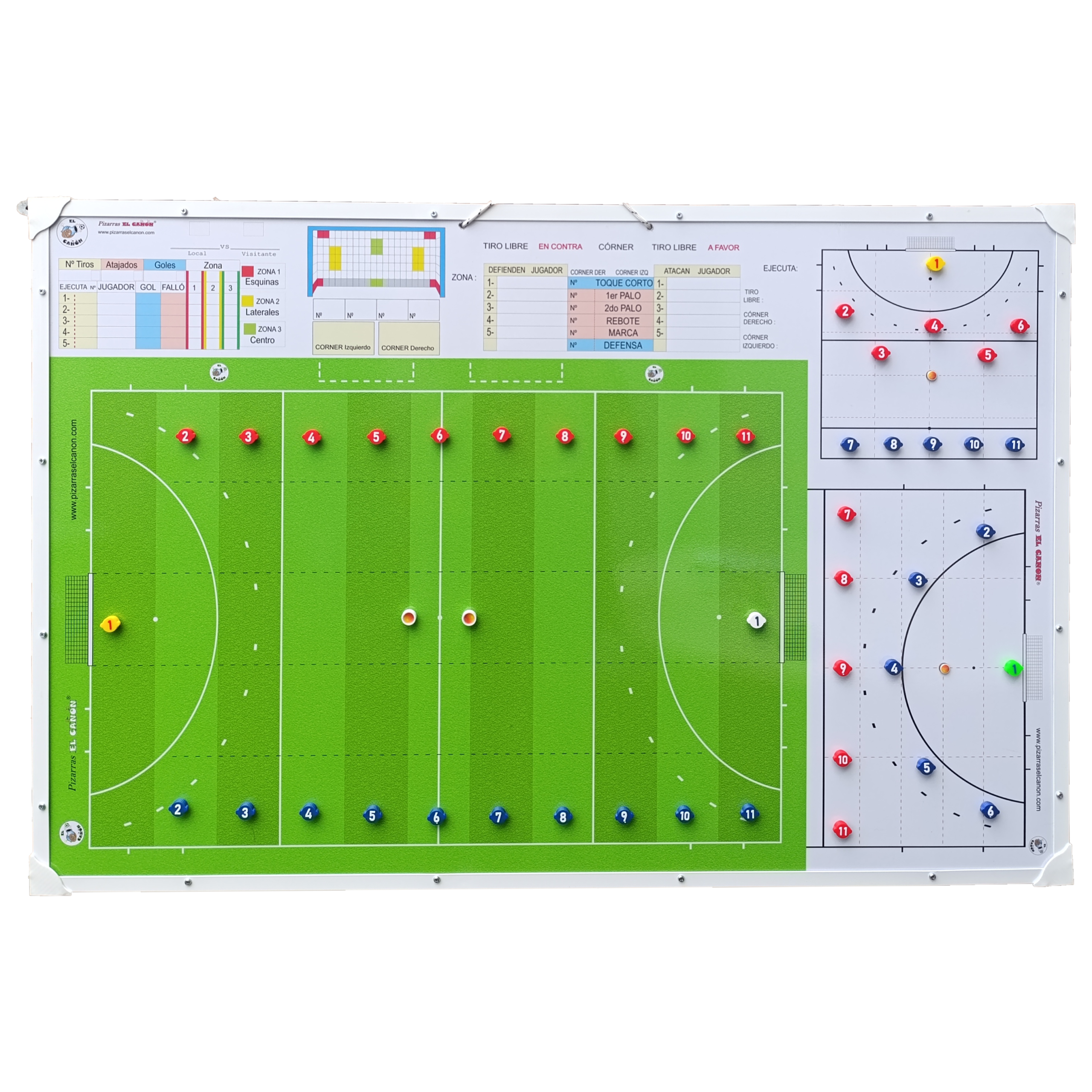 Pizarrón 1,20x80 cancha entera - Hockey + Estuche Para Fichas - Imagen 2