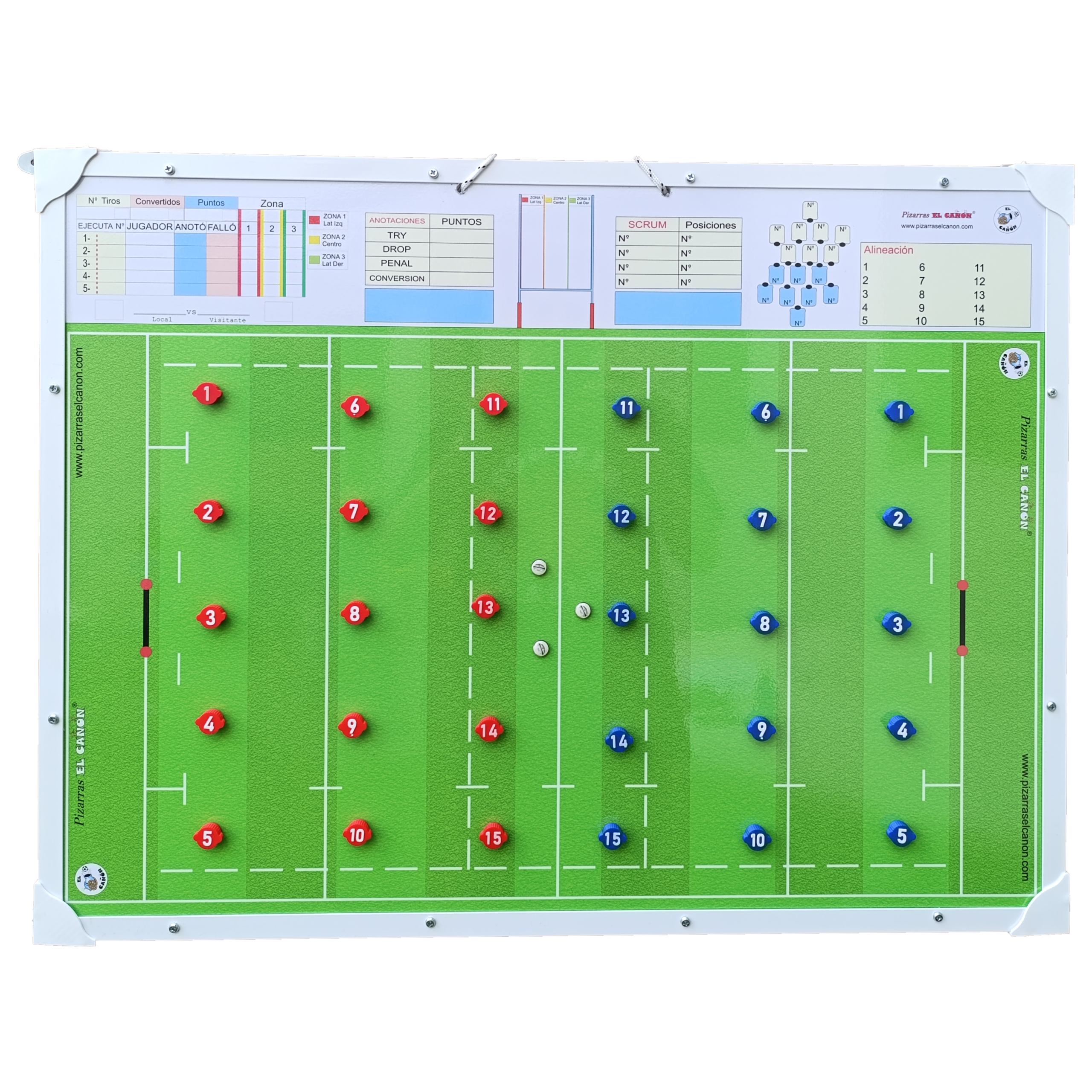 Pizarrón 60x80 Rugby + Estuche Para Fichas