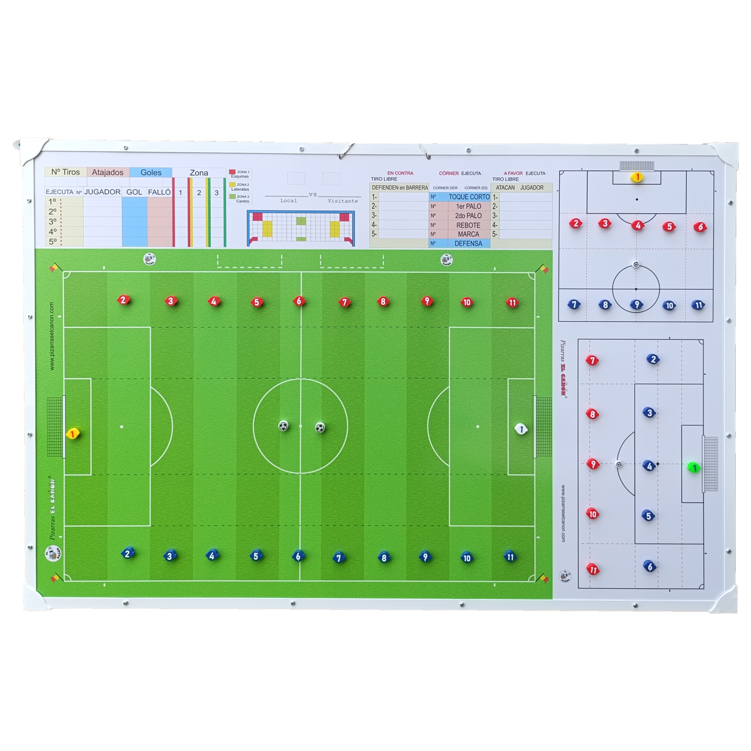 Pizarrón 1,20x80 combinado - Futbol 11 + Estuche Para Fichas - Imagen 2