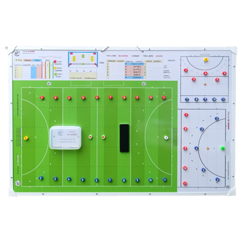 Pizarrón 1,20x80 cancha entera - Hockey + Estuche Para Fichas