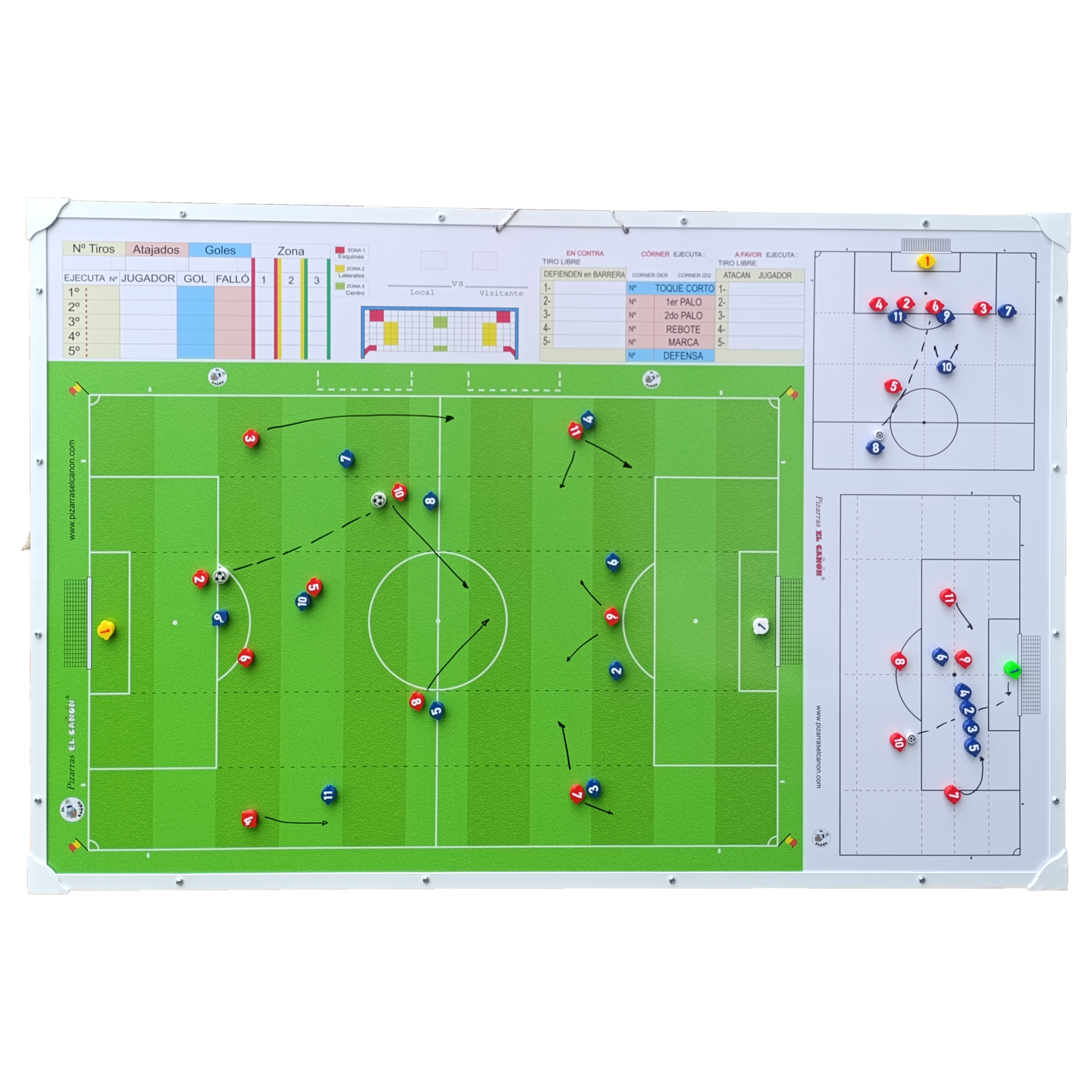 Pizarrón 1,20x80 combinado - Futbol 11 + Estuche Para Fichas - Imagen 3