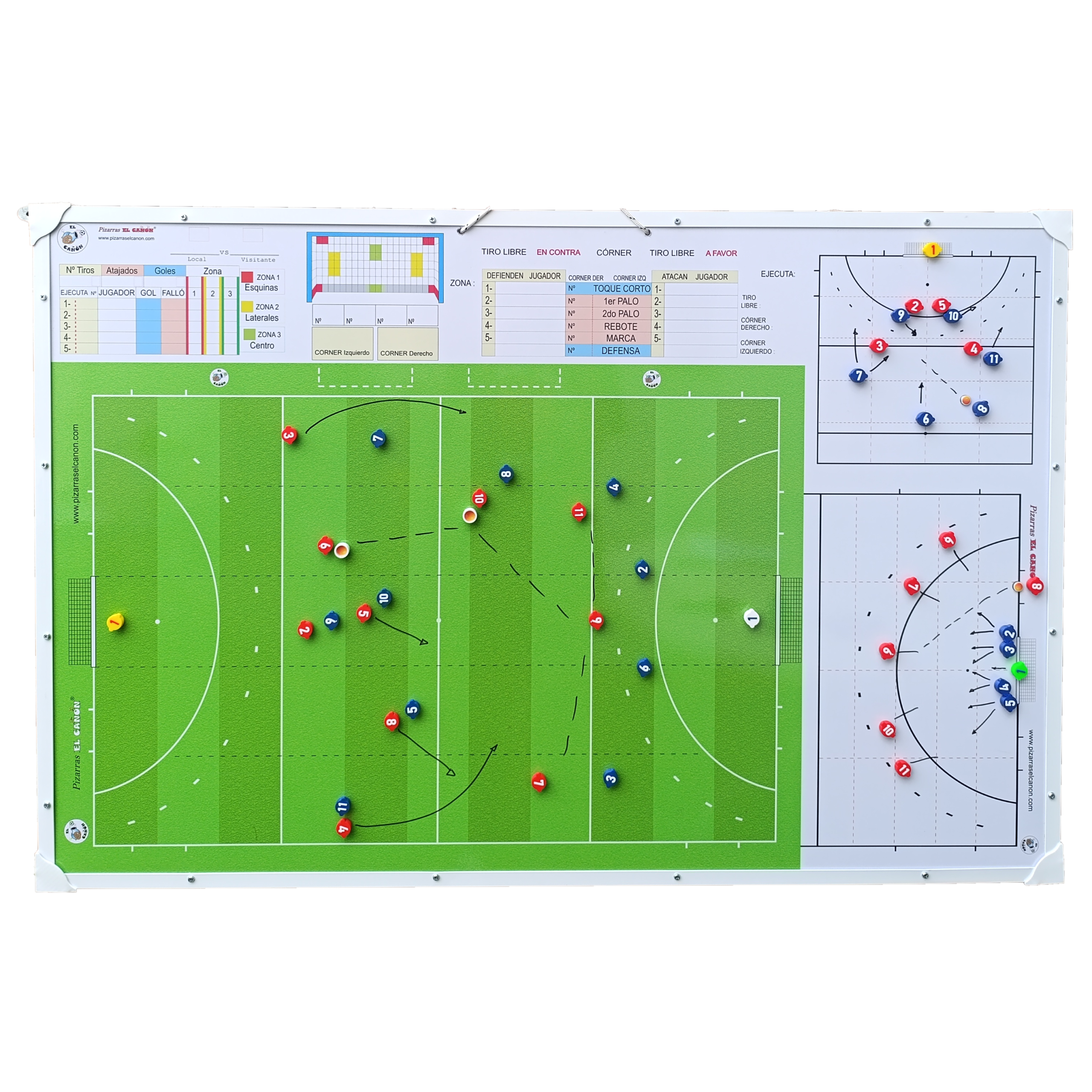 Pizarrón 1,20x80 cancha entera - Hockey + Estuche Para Fichas - Imagen 3