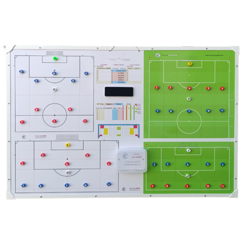 Pizarrón 1,20x80 pelota parada Futbol 11 + Estuche Para Fichas