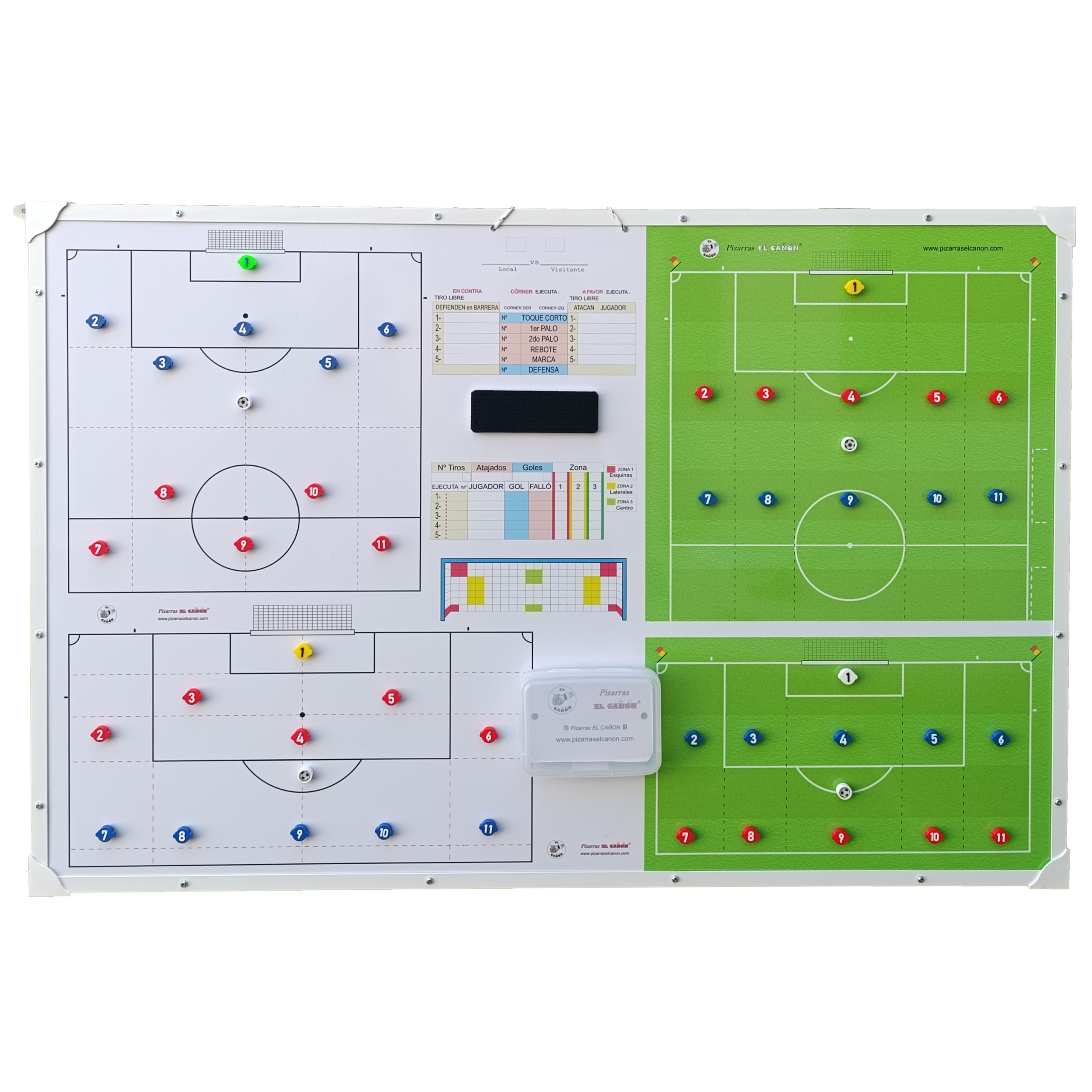 Pizarrón 1,20x80 pelota parada Futbol 11 + Estuche Para Fichas