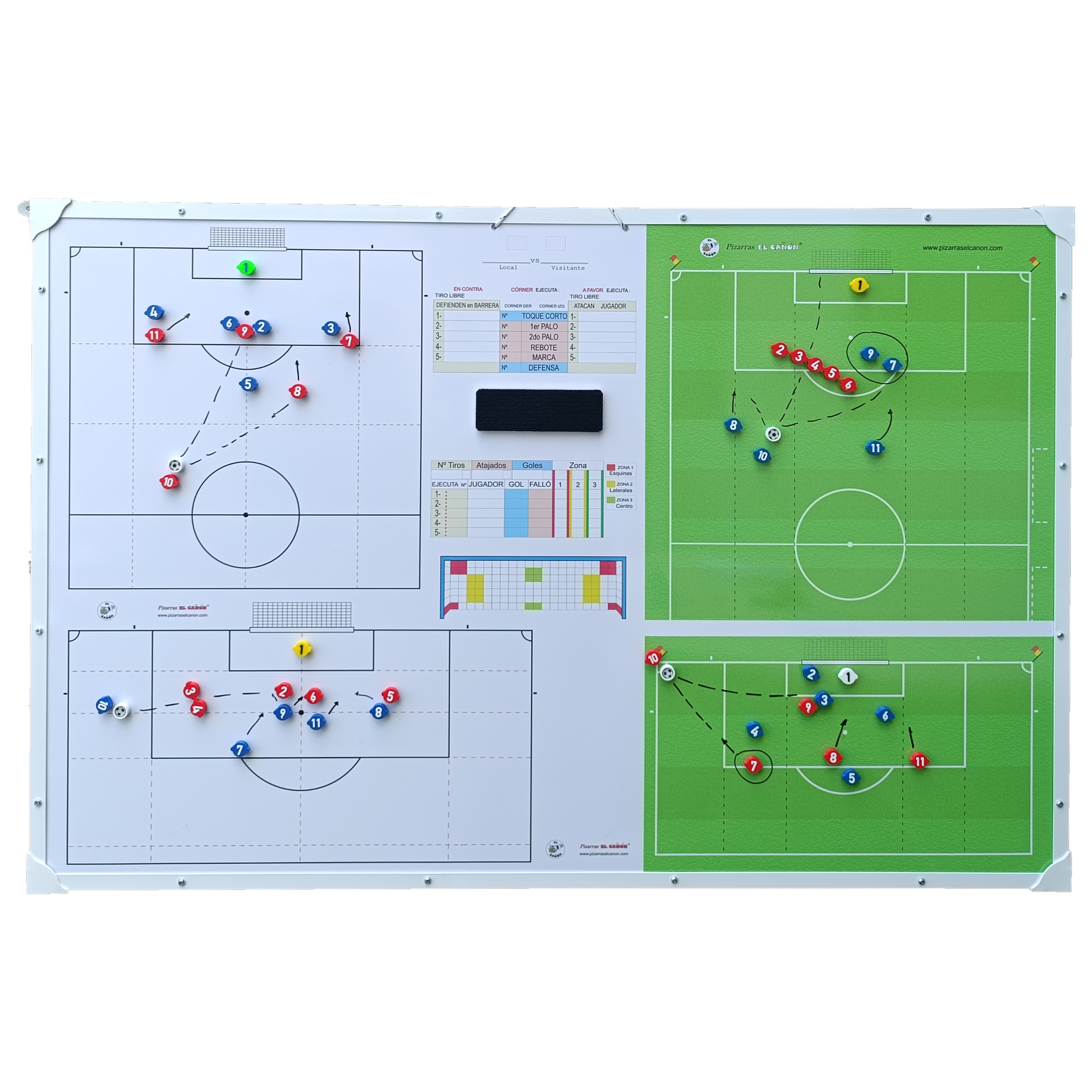 Pizarrón 1,20x80 pelota parada Futbol 11 + Estuche Para Fichas - Imagen 4