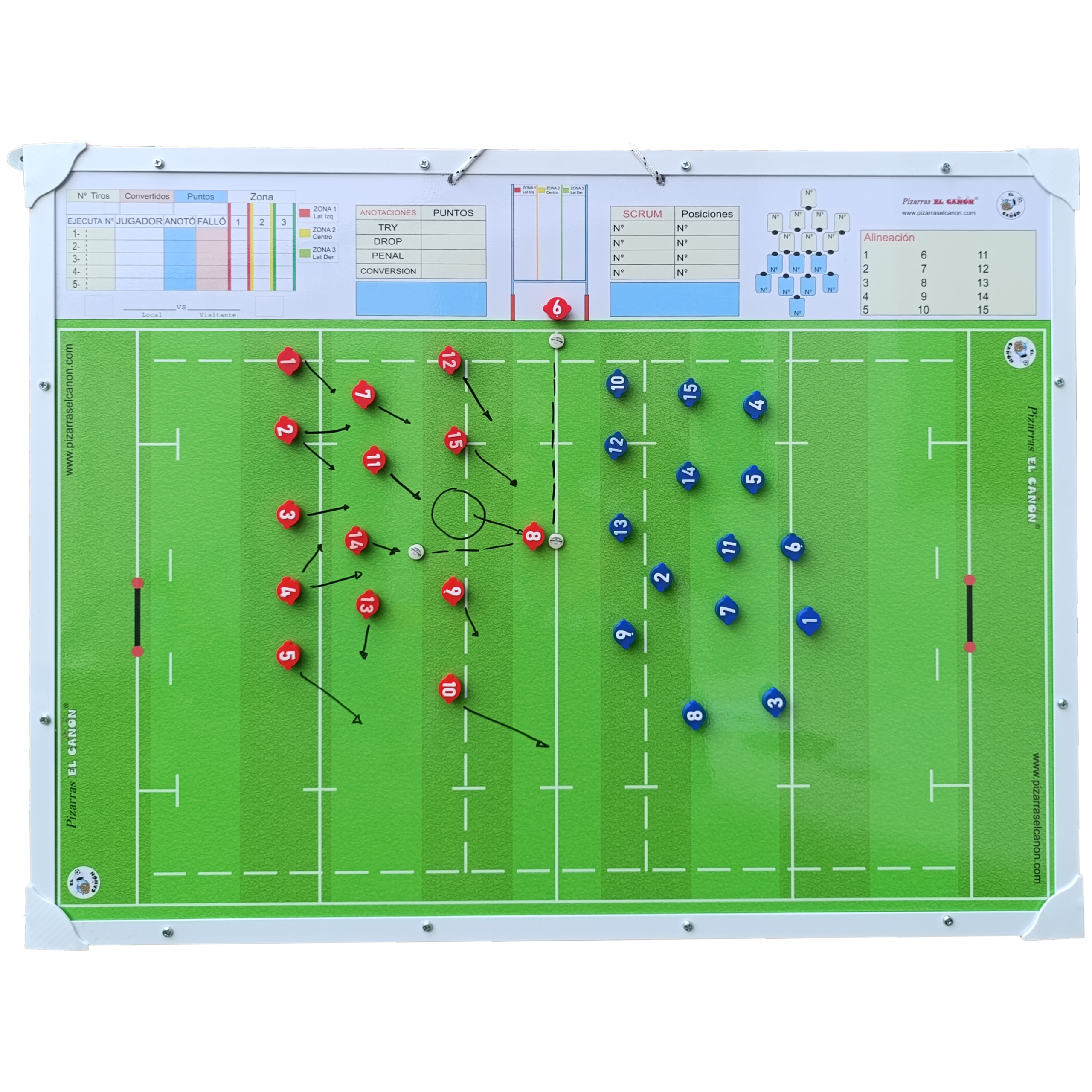 Pizarrón 60x80 Rugby + Estuche Para Fichas - Imagen 4