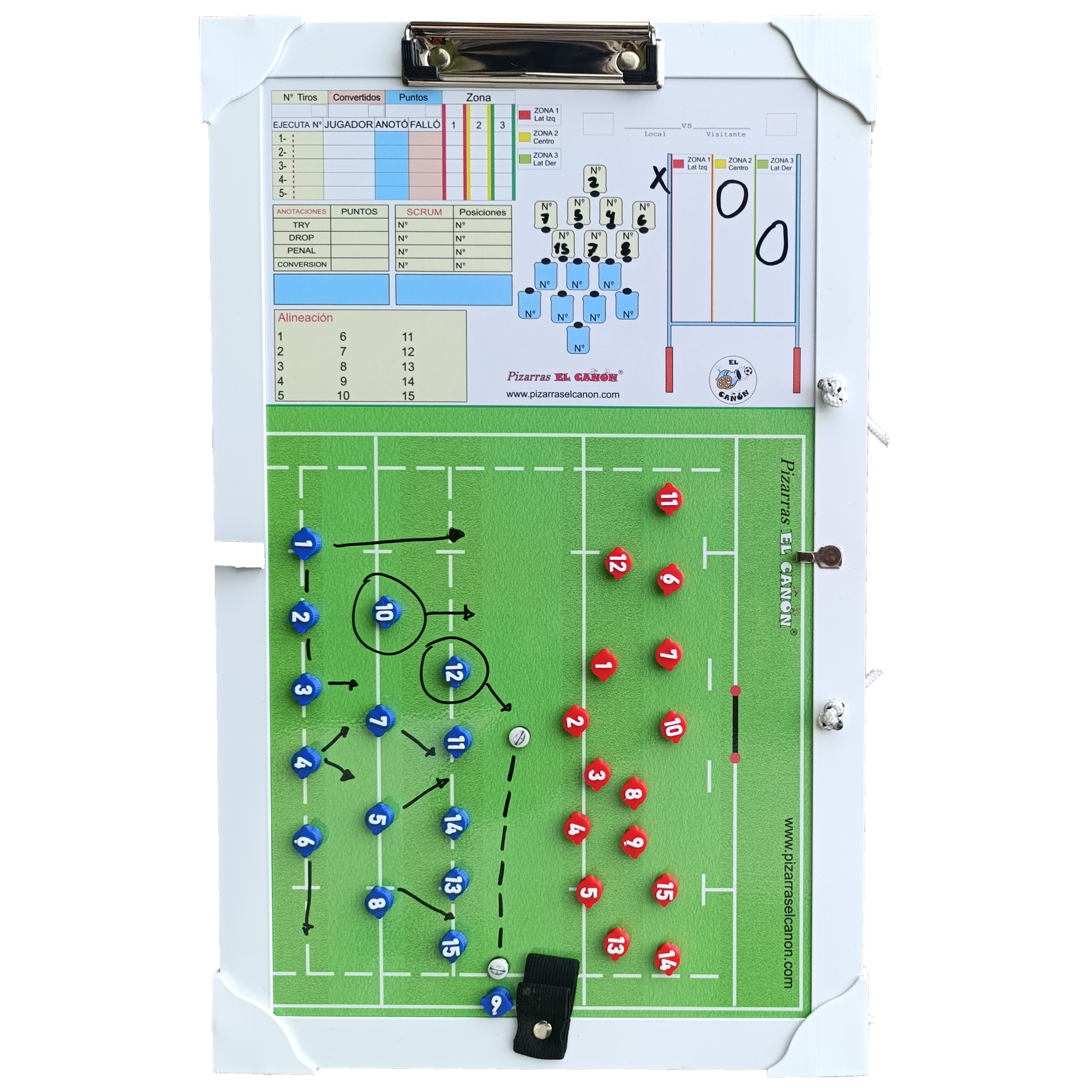 Tablero 50x30 Rugby + Estuche Para Fichas - Imagen 4