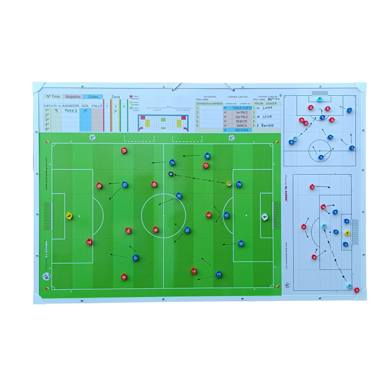 Pizarrón 1,20x80 combinado - Futbol 11 + Estuche Para Fichas - Imagen 2