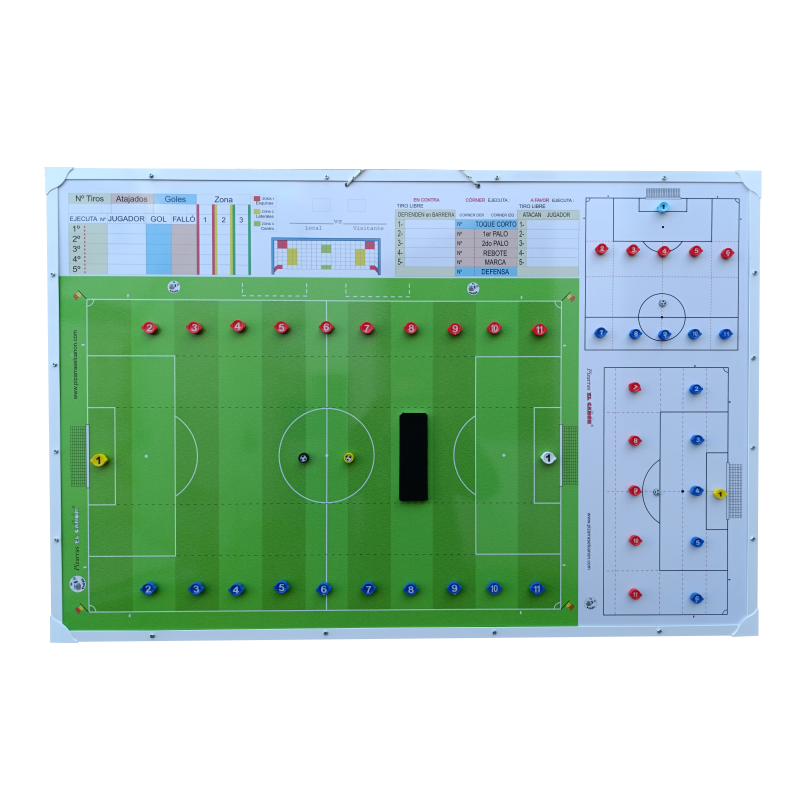 Pizarrón 1,20x80 combinado - Futbol 11 + Estuche Para Fichas