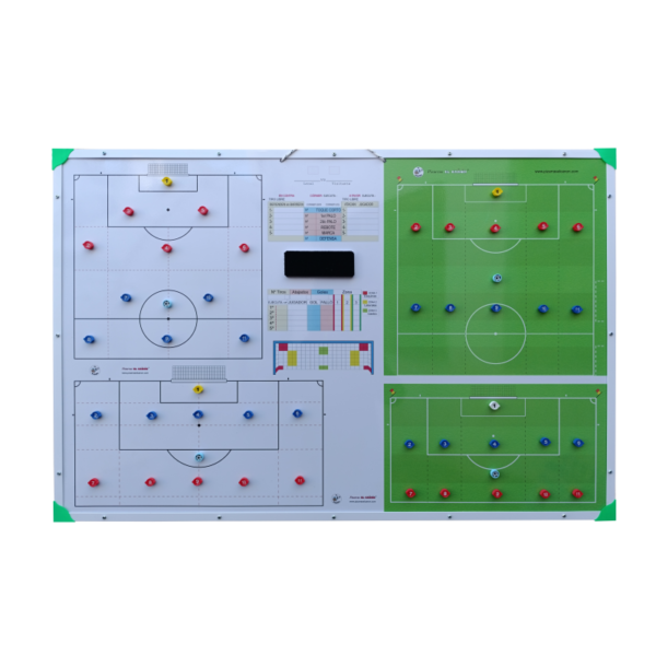 Pizarrón 1,20x80 pelota parada Futbol 11 + Estuche Para Fichas