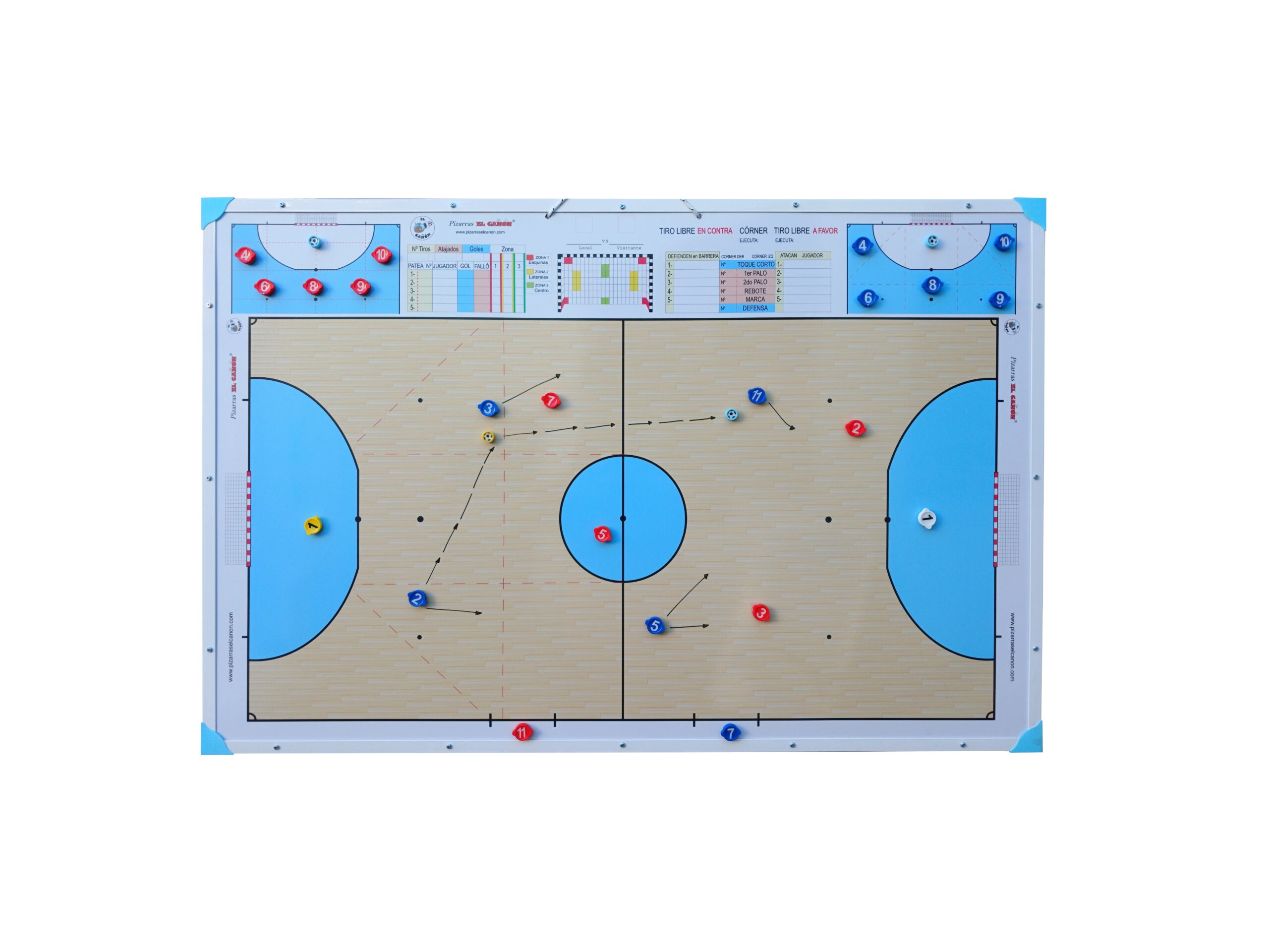 Pizarrón 1,20x80 cancha entera - Futsal + Estuche Para Fichas - Imagen 2
