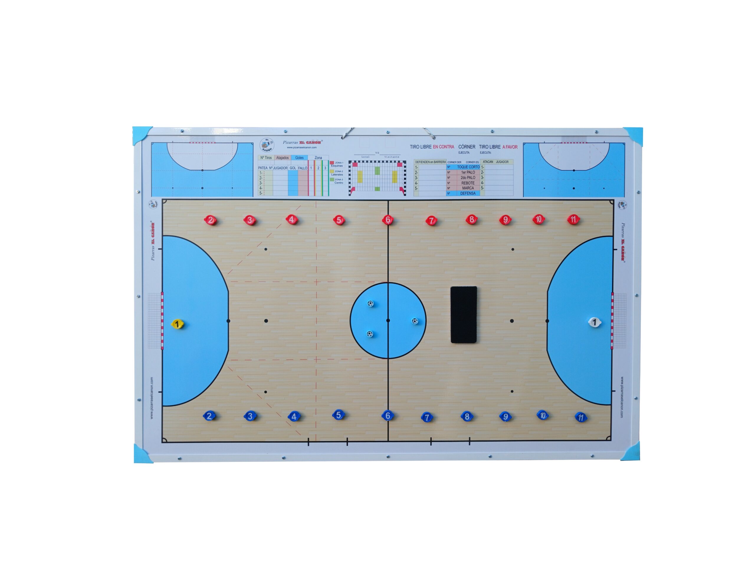 Pizarrón 1,20x80 cancha entera - Futsal + Estuche Para Fichas
