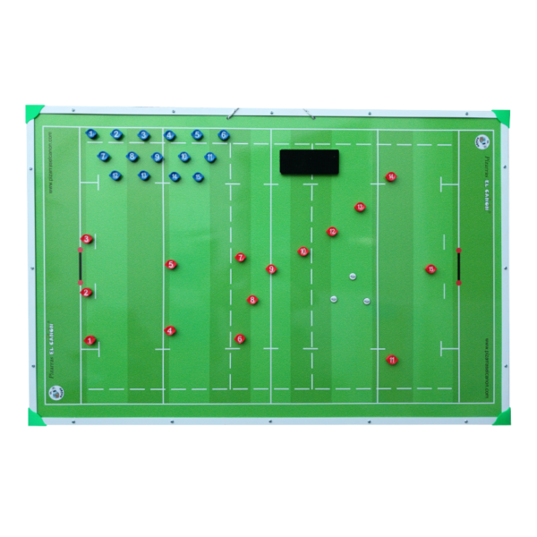Pizarrón 1,20x80 cancha entera - Rugby + Estuche Para Fichas