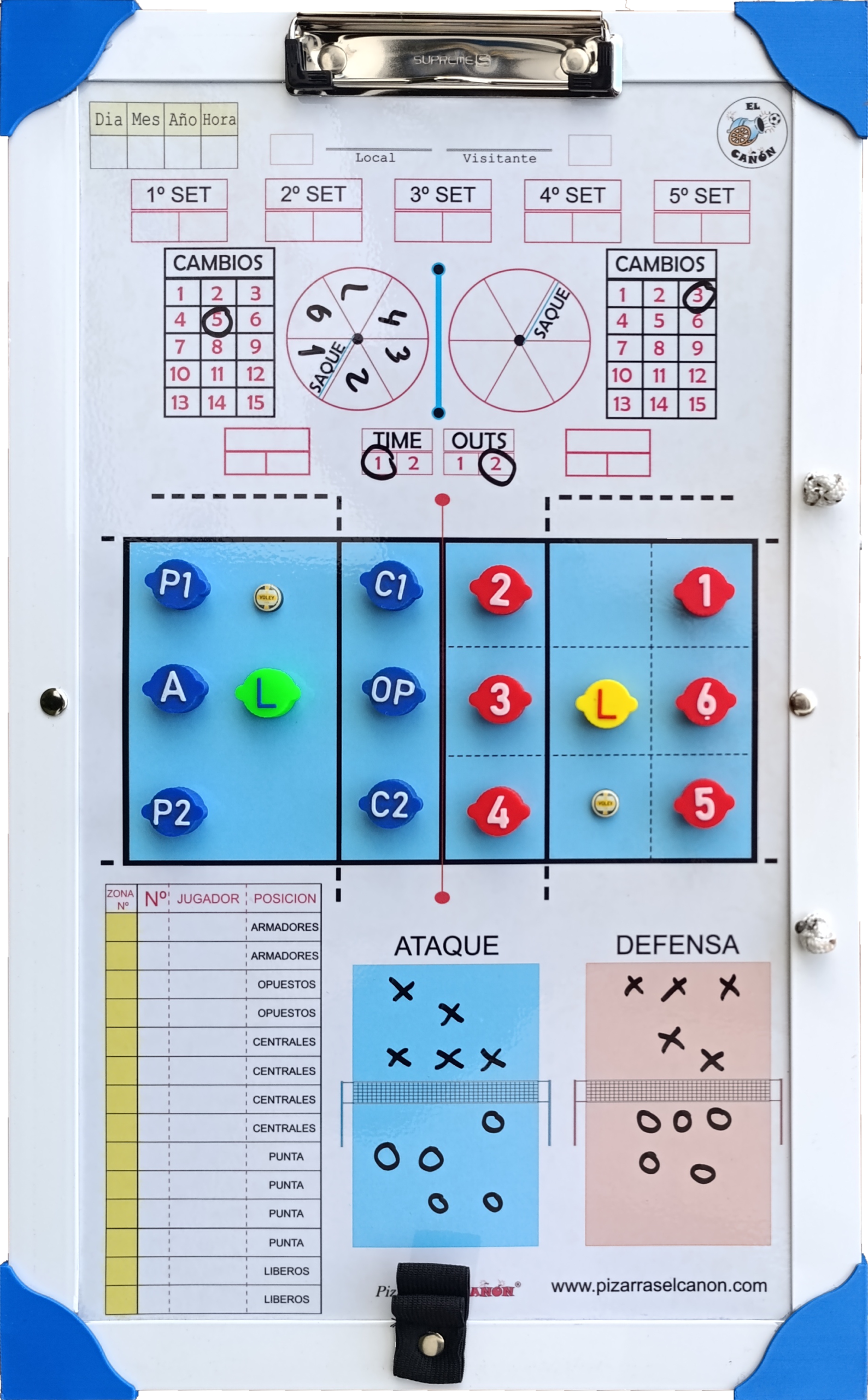 Tablero 50x30 - Voley + Estuche Para Fichas - Imagen 2