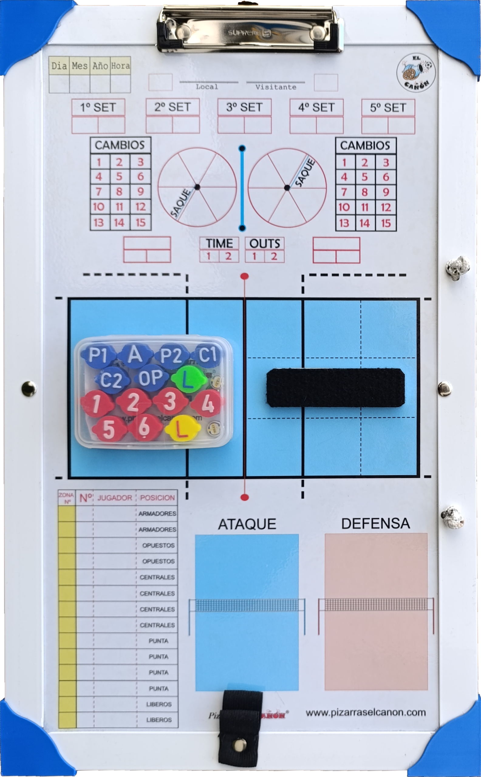 Tablero 50x30 - Voley + Estuche Para Fichas - Imagen 3